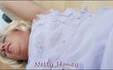 Nelly honey: Beautiful bright blue dress with sperm stains