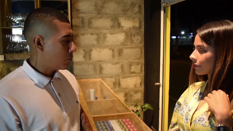Aishadanver: Aisha Gives a Blowjob on Her Knees to a Bartender...