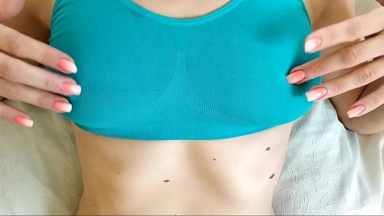 Toystest: Teen Wife Solo Plays with Nipples Through Sport Topic