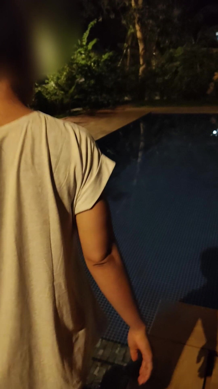 Anonymous Vlogger: Hot Wife Risking Fucking in Public Pool at Night
