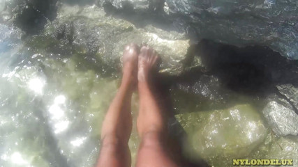 Nylondelux: Black Pantyhose Sea Adventure. Nylondelux