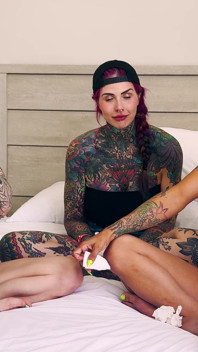 Three Girls in a Nonstop Sneezing Fit: Mars Solo, Inked2plz, Andi Wild