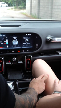 Slut Wife Sucks Huge Cock of a Stranger in the Car and Says Hello to Her Cuckold Hubby!