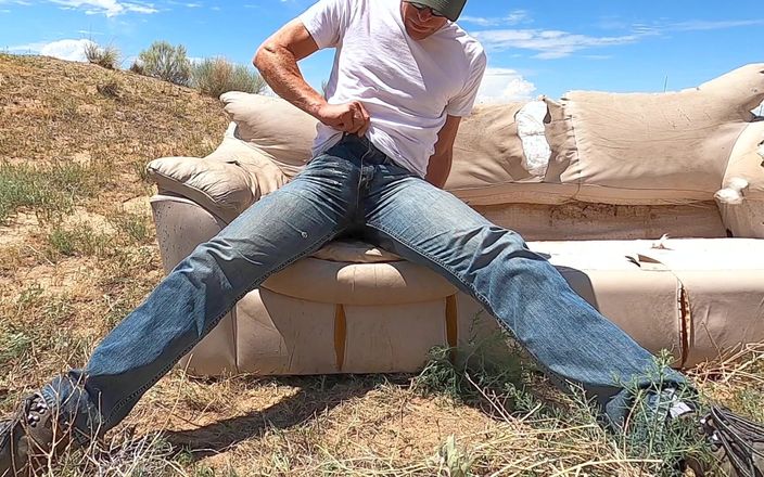 Golden Adventures: Wetting and pissing jeans on a couch in the desert