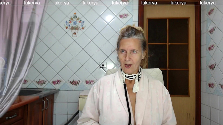 Lukerya: Hot Hostess Lukerya in the Kitchen in a Dressing Gown