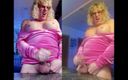 TSLillySophie: Tslillysophie in hete roze jurk toont haar grote tieten