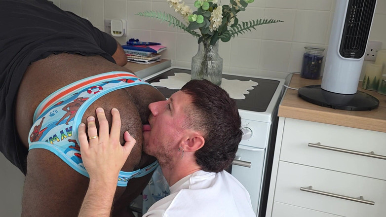 gaynaughtywelsh: Rimming My Peevy Step Dads Big Bear Ass and He...