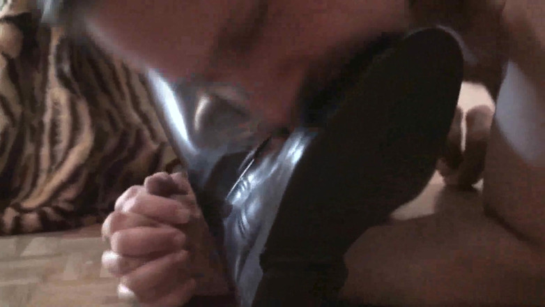 Femdom Austria: Close up of whore slave licking his mistress boots