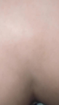 First Sex! Trying to Fuck in Tight Ass and Pussy, Big Cum on Her Belly