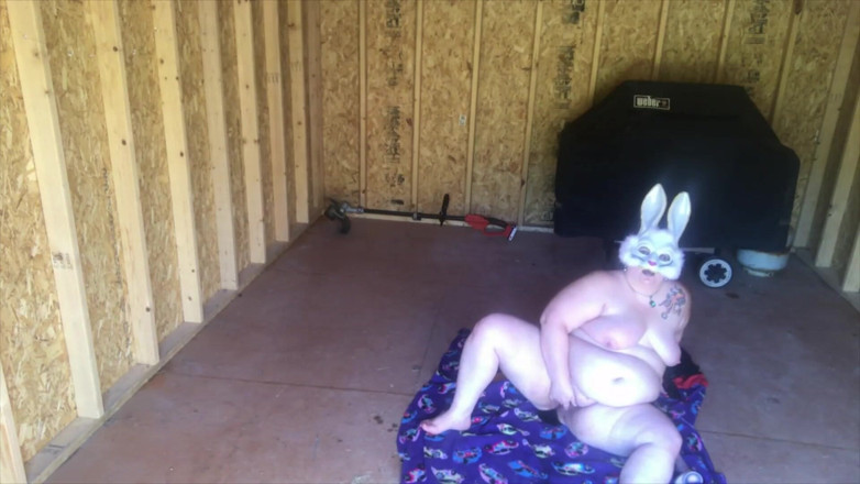 Lyla Switch: Bunny masturbates in the shed
