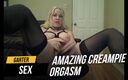 Garter sex: amazing creampie orgasm on BBC