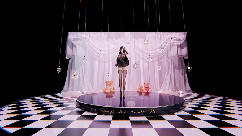 MikuMotion: [mmd] 부티크 실례 음란한 대사; 스트립쇼; 검은 실크; 물 분무