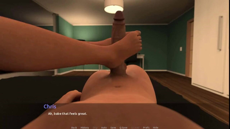 Dirty GamesXxX: The visit: a blonde girl is doing a foot job...