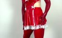 Nicole Nicolette: Trans Sissy Teasing in Red Pvc Maid Costume, Part#1