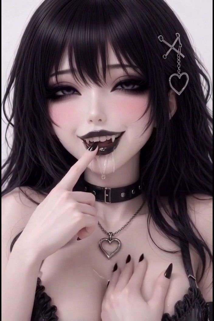 Wertstofsamler: Hot 3D Anime Goth Baddie Fingering in White Space