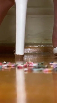 Giantess Pink Foxx in White Heels