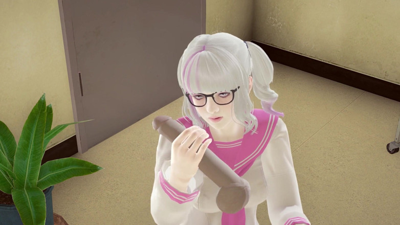 Waifu club 3D: College girl jerk off cock teacher in the library