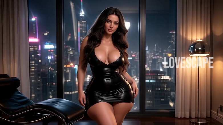 Lovescape: Busty Brunette Seduces Boss with Rooftop View