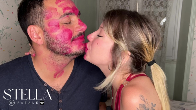 Stellafatale: Non Stop Lipstick Kisses All Over His Face