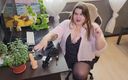 Peach cloud: Russian Sex Shop Chubby Assistant Shows a Collection of Dildos...