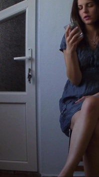 Horny Girl on a Chair Drinks Juice and Play with Herself