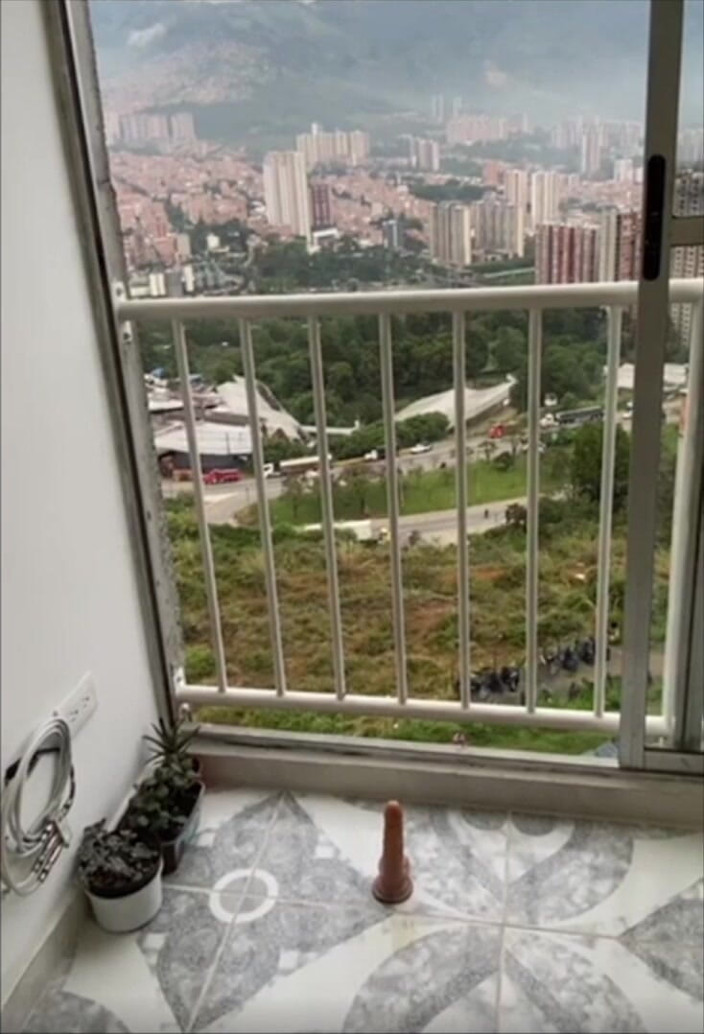 Yukari Shinju: Petite Latina Fucks Herself on the Balcony