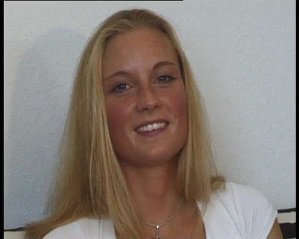 YOUR FIRST PORN: Blonde Cutie Tina Pisses in the Bucket