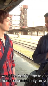 Jan met Kile, a tourist from Wales, at an old closed railway station