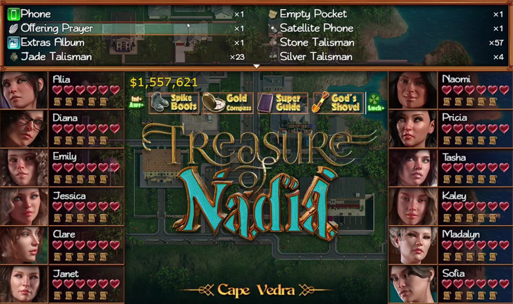 LewdArcade: Treasure of Nadia Booty Calls Sex Game Play [part 01] Nude Game [18+]...