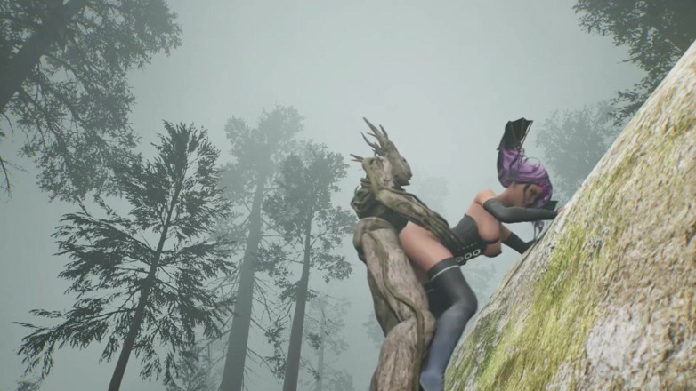 Wraith ward: Tree monster fucks witch