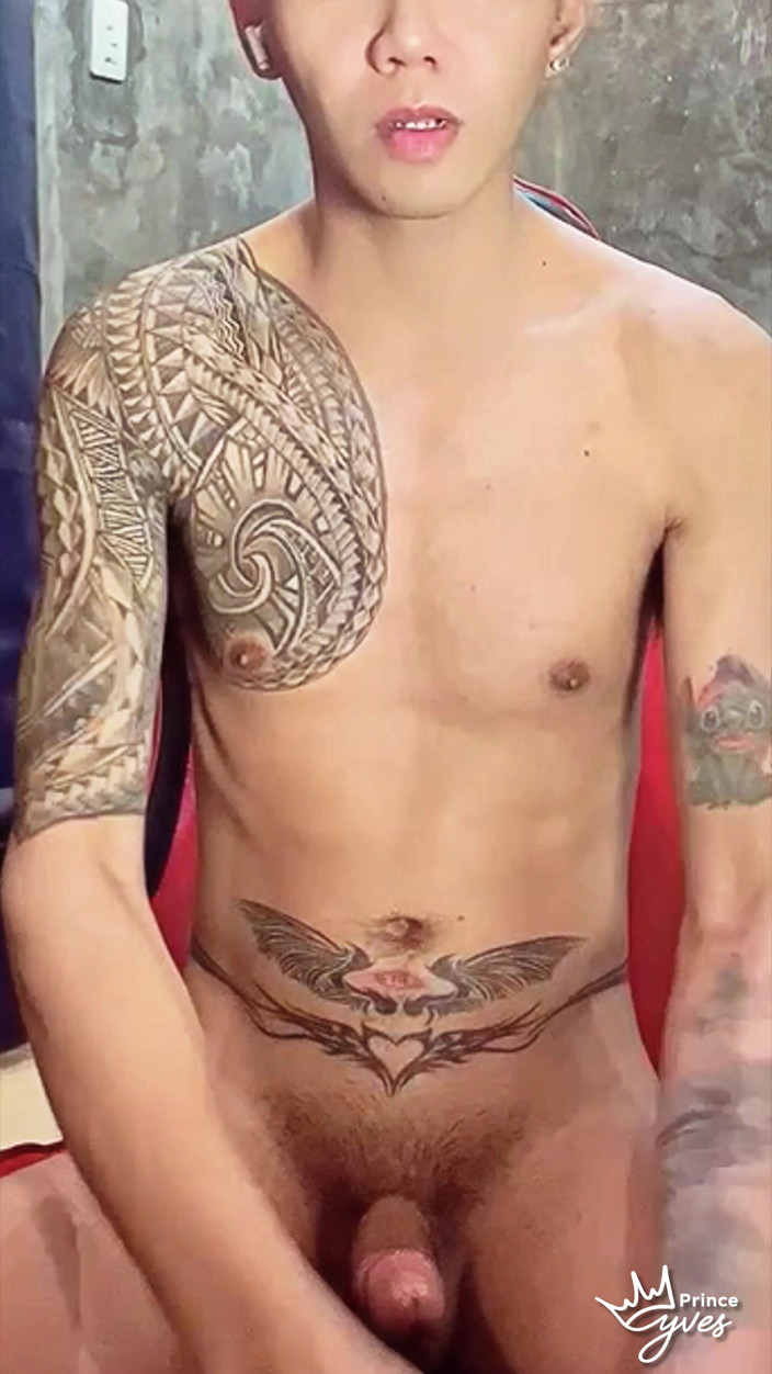 Prince-Yves: Pinoy Horny Inked Twink Playing with His Masturbator Toy
