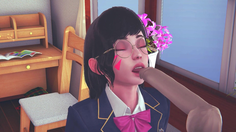 Waifu club 3D: DVA college girl licks your cock with her tongue and...