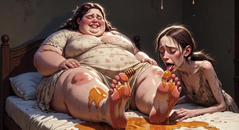 YOUR BEST FANTASY: Fat SSBBW Humiliating Skinny Girl with Her Big Feet