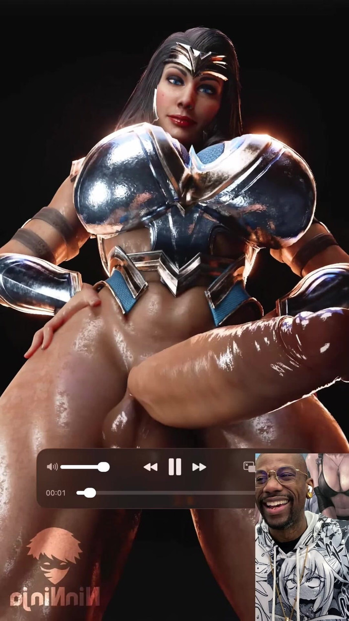 L6RD7BLU3 FUTA: Transgender sendiri menghisap zakarnya yang cummy, kongkek paha, wonder woman...