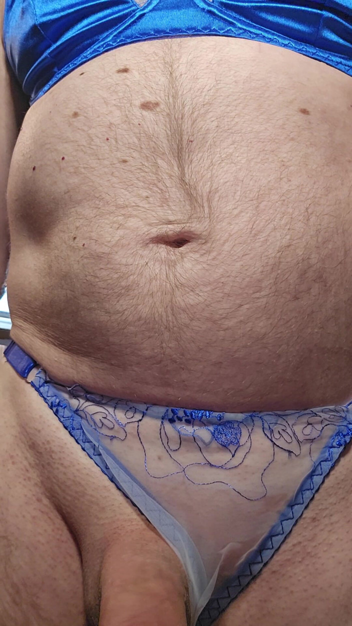 Fantasies in Lingerie: Fabrycznie nowy niebieski satynowy stanik i zestaw majtek