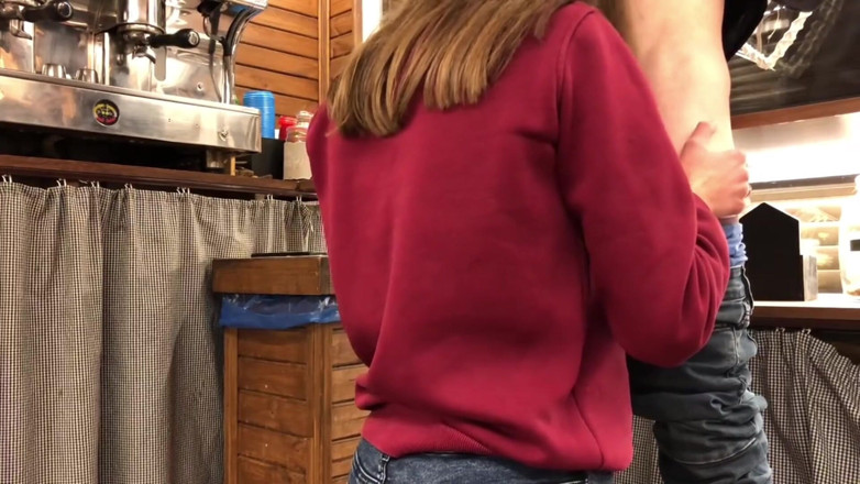 teenstep: First Blowjob at Work - Sucking a Cock While Kneeling Under...
