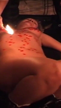 Extreme BDSM Submissive Slut Spanking Rope Bondage Punishment Whipping and Hot Candle Wax Punishment