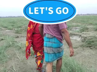 Sabina244: Housewife in Red Saree Goes for Her Goat and Met...