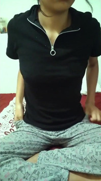 Desi College Girl Masturbating and Fingering on Bed