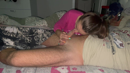 fantasycouplexxx: Blowjob pagi dan pancutan mani dalam mulut. Deepthroat