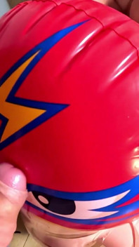Inflatable Wrestler Cum Play. Dirty Talk, Doggy and Cum Licking