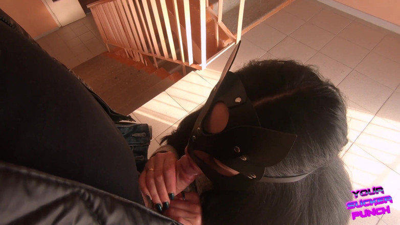 YSP Studio: Risky blowjob on stairs of the mall