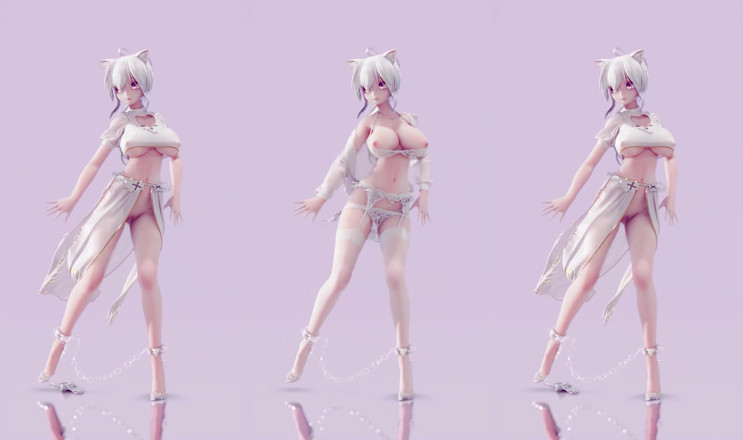 MikuMotion: [mmd] 弱音mago 修女服白丝旗袍脱衣舞