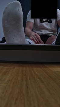 Boy Feet & Socks Smelling Foot Fetish Close up Sneaker & Sock Strip