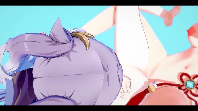 HentaiTubes: Genshin Impact Hentai Yuri - Ganyu und Kequing lesbischer sex - japanische...
