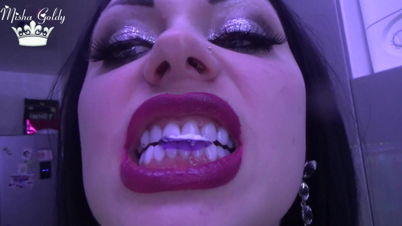 Goddess Misha Goldy: Snake chomp!