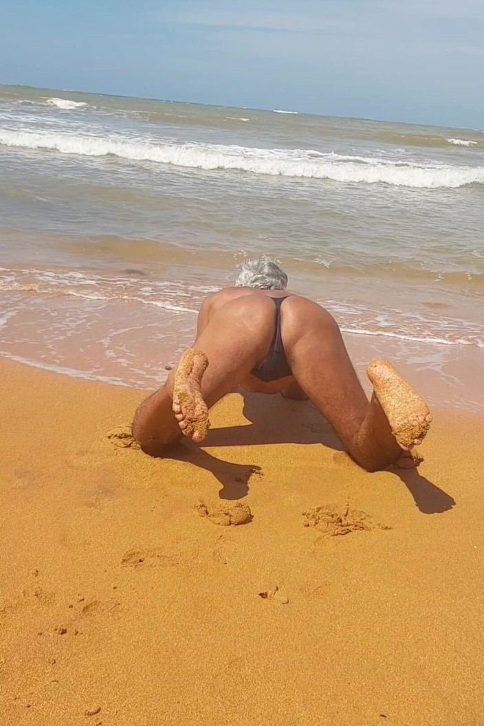 Ladysilvas: Ladysilva on the Beach in Panties Tanning Her Hot Ass