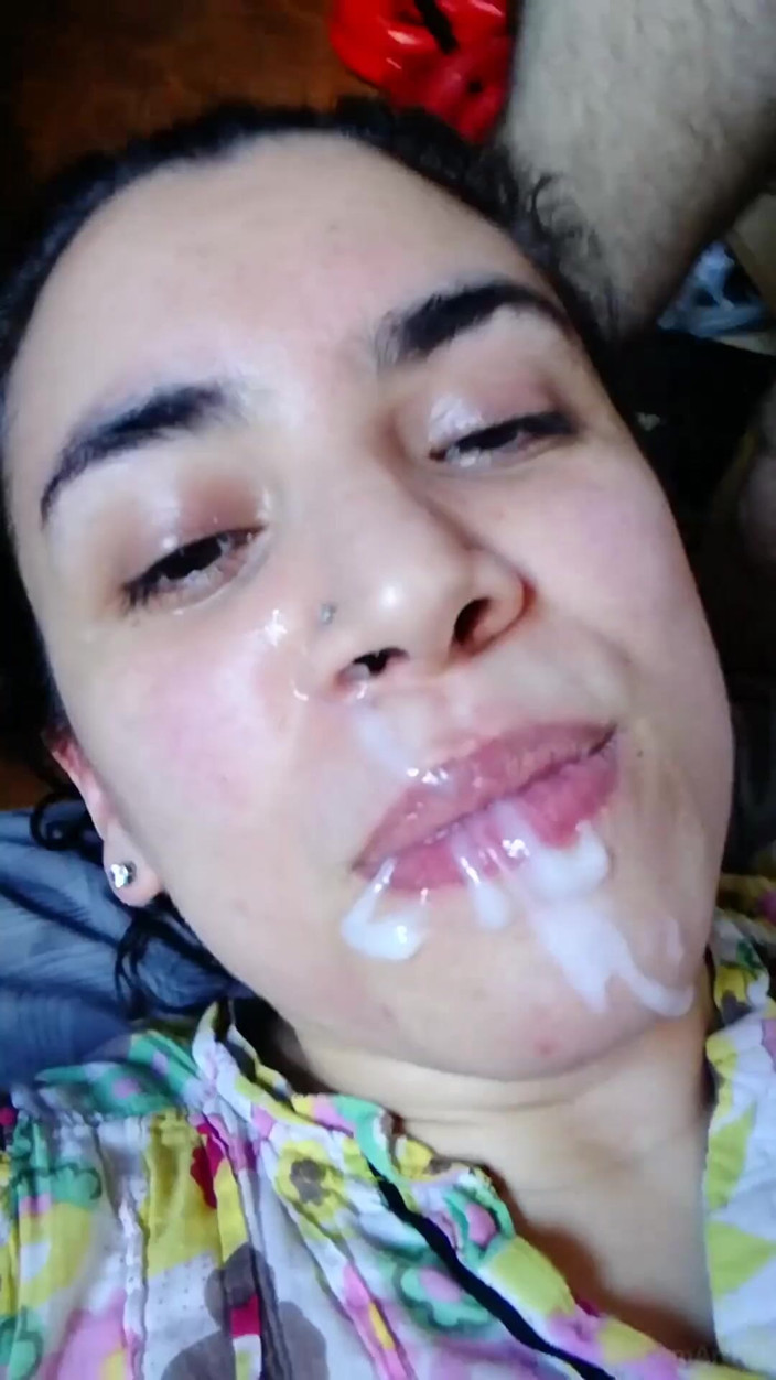 TheArtOfCum: Messy Cum Mouthful