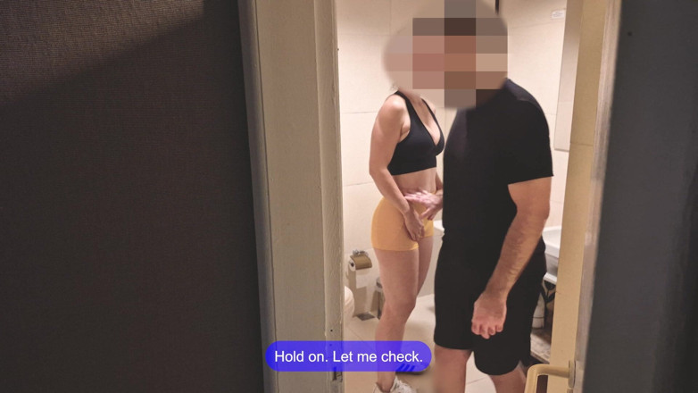 Branquinha De Leite: Gym Bathroom Surprise - She Got Caught with Ass Out &amp; Took...