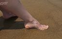 Shiny teens: 4K White Pantyhose Under Water on the Beach